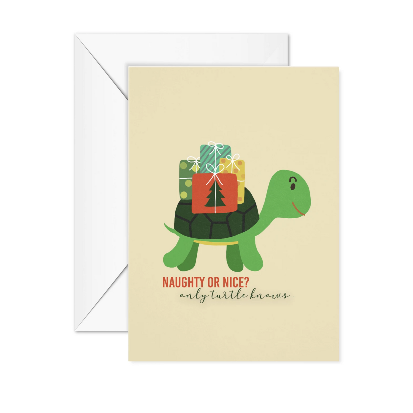 Naughty or nice, turtle Christmas Card