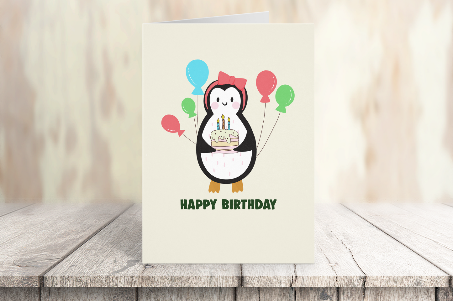 Penguin Happy Birthday Card