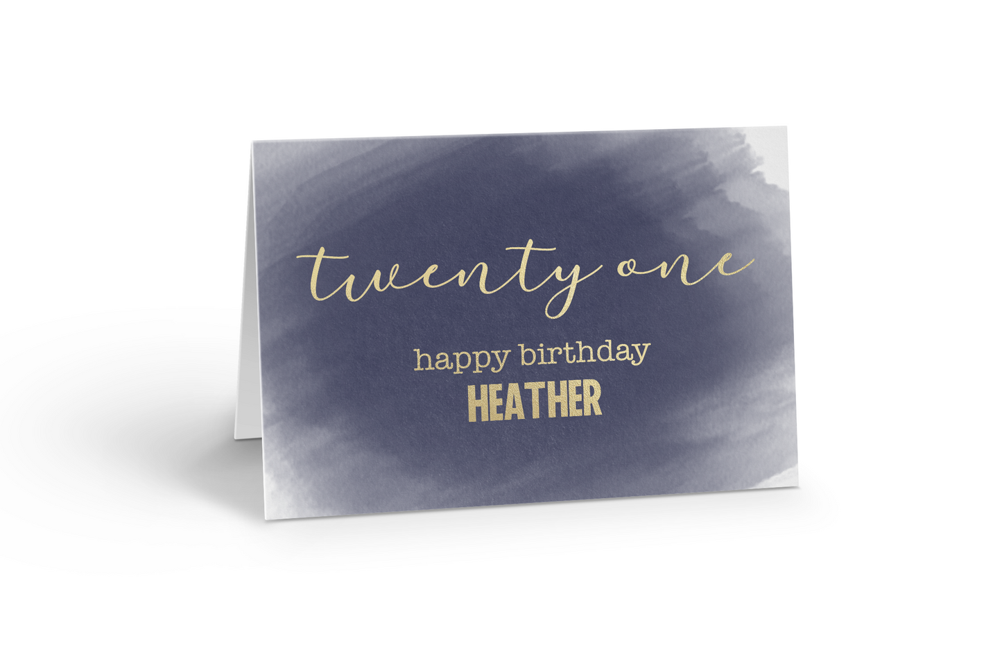 Foiled Happy 21th Birthday Card