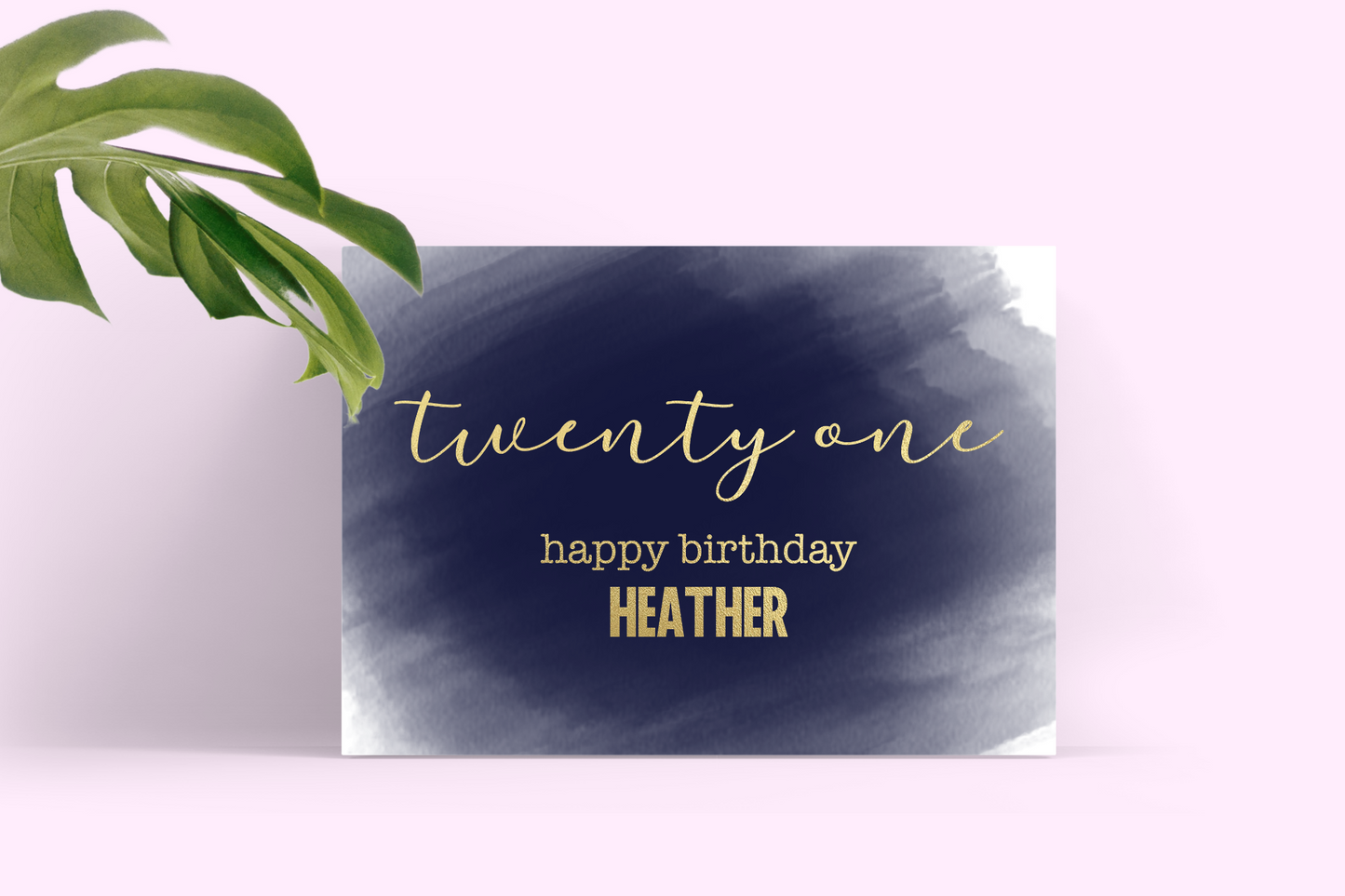 Foiled Happy 21th Birthday Card