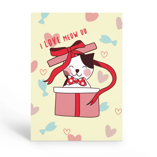 I Love Meow-ou Card