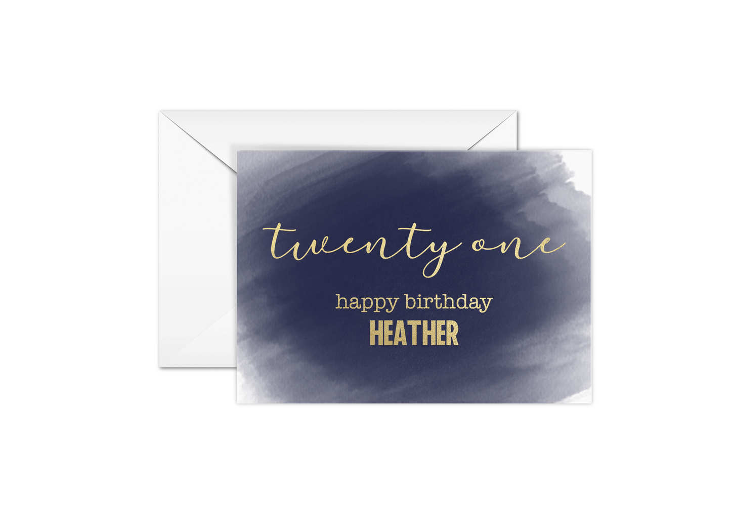 Foiled Happy 21th Birthday Card