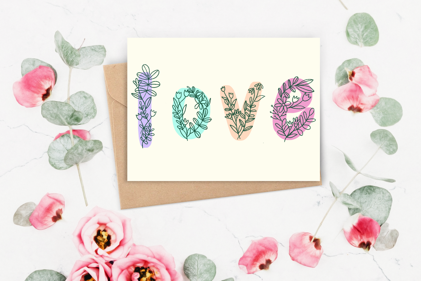 Love botanical Valentine's day Card
