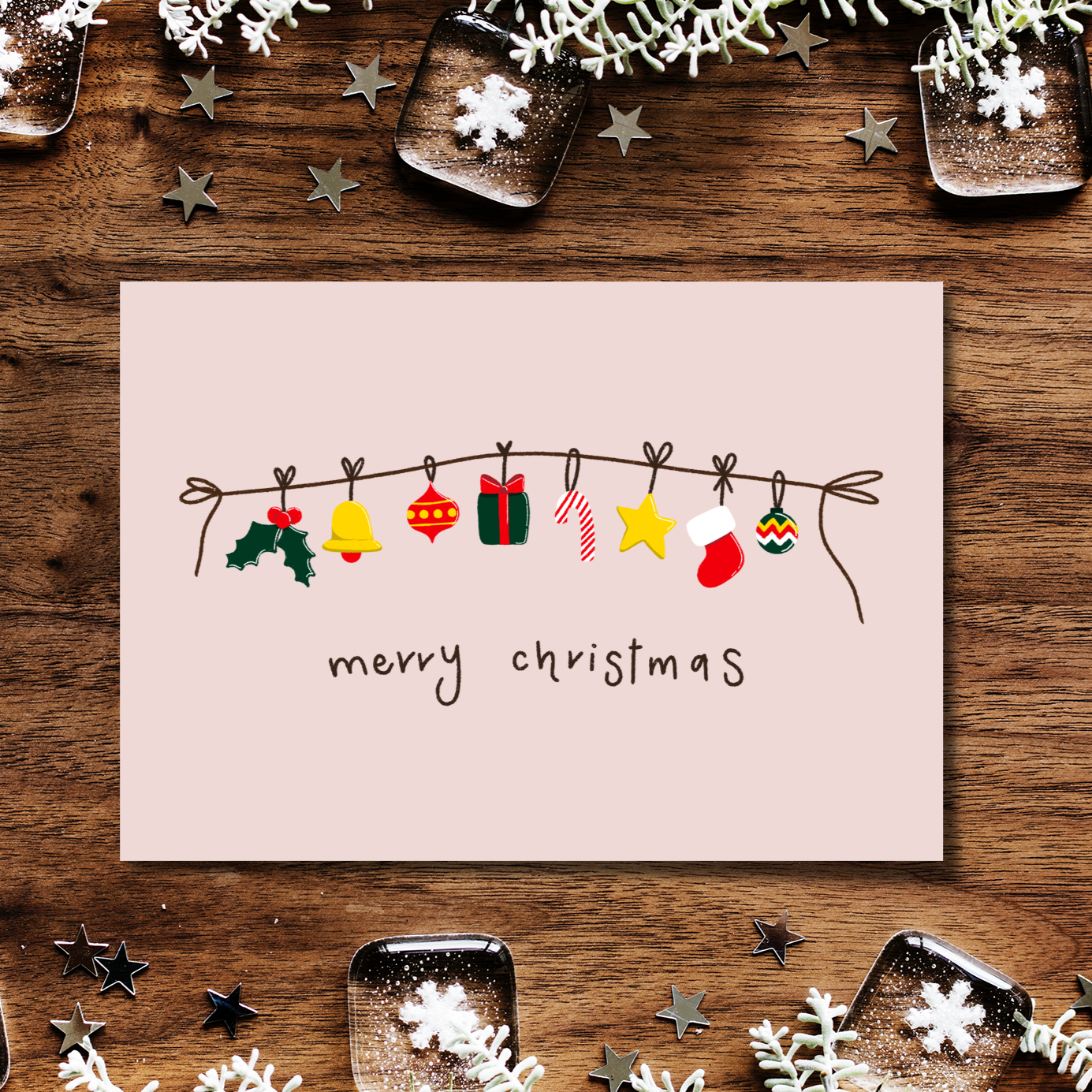 Merry Christmas Boxed Card (Single or Card Pack)