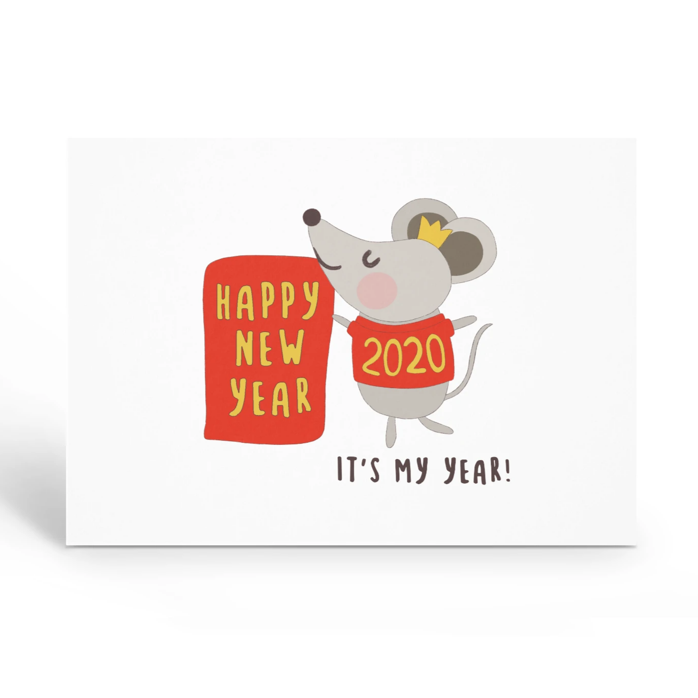 Chinese new year card, Lunar new year card, Happy new year card, Year of the Rat