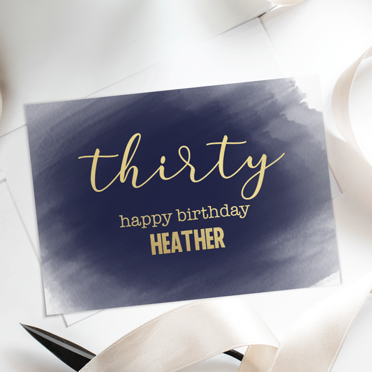Foiled Happy 30th Birthday Card