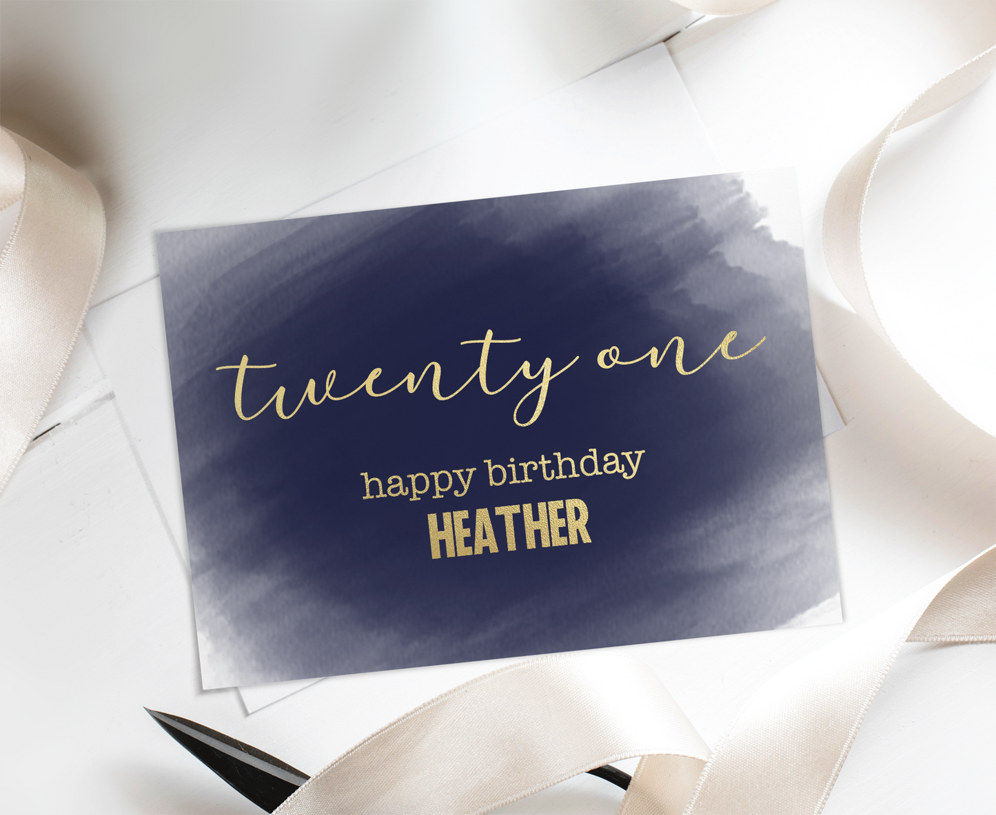 Foiled Happy 21th Birthday Card