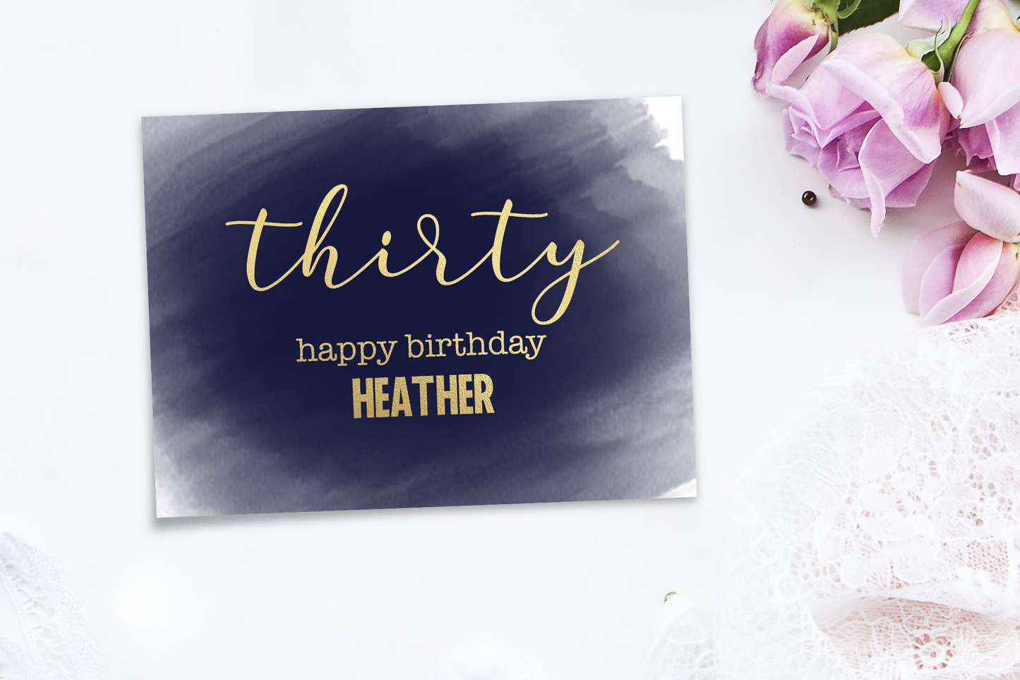 Foiled Happy 30th Birthday Card