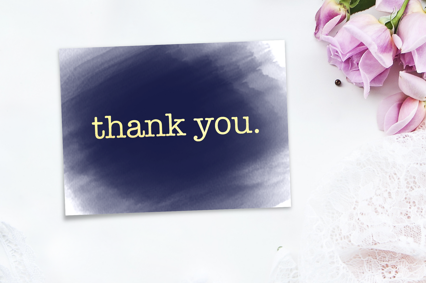 Foiled thank you card
