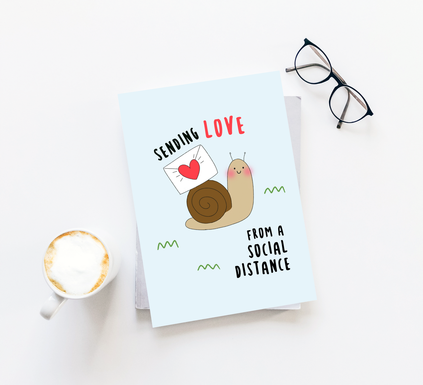 Snail mail Sending Love Social Distancing Card
