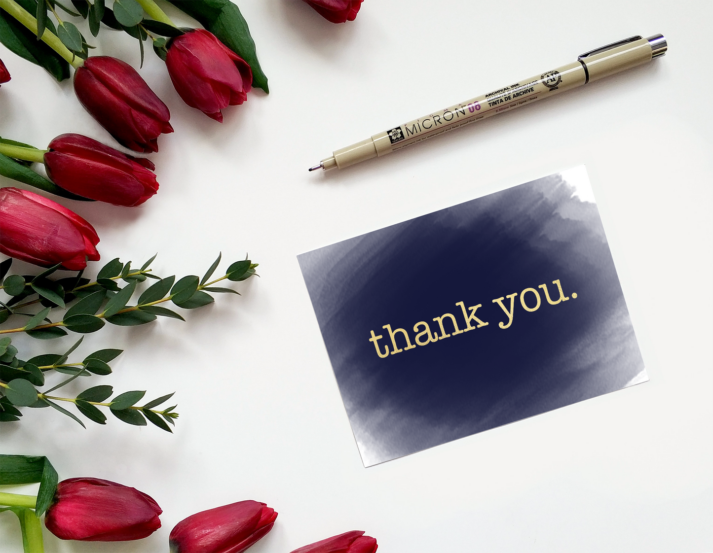 Foiled thank you card