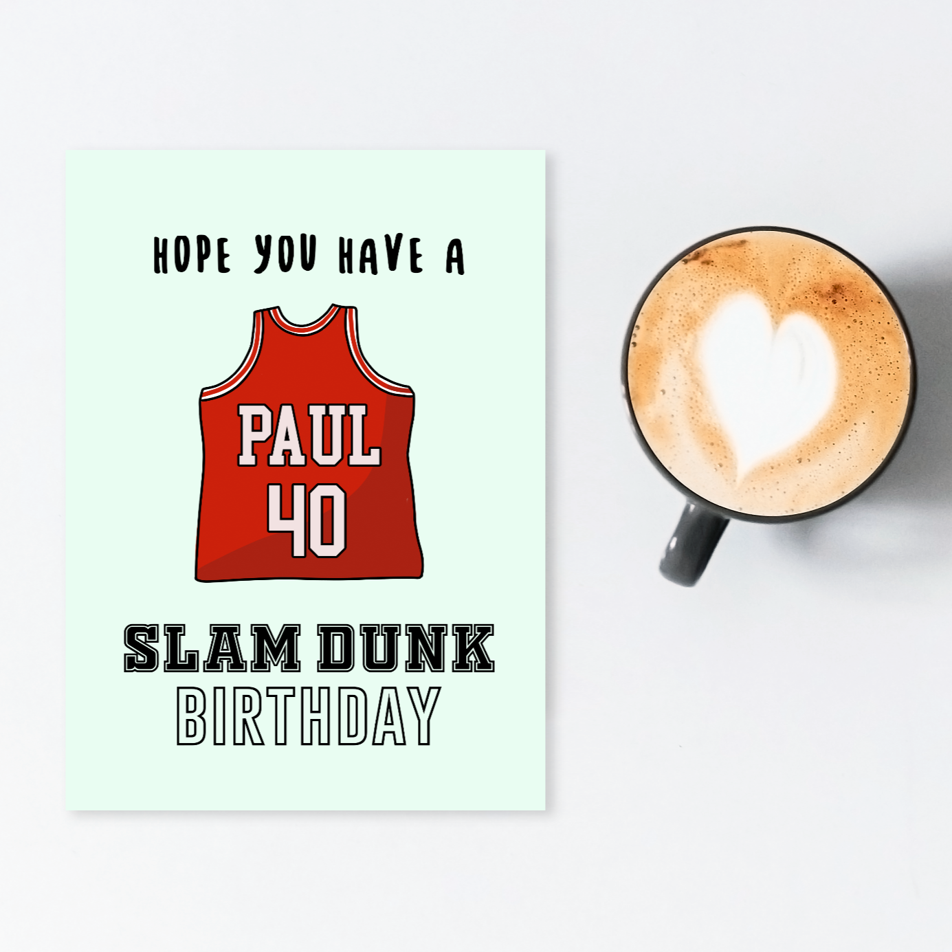 Personalized slam dunk birthday card