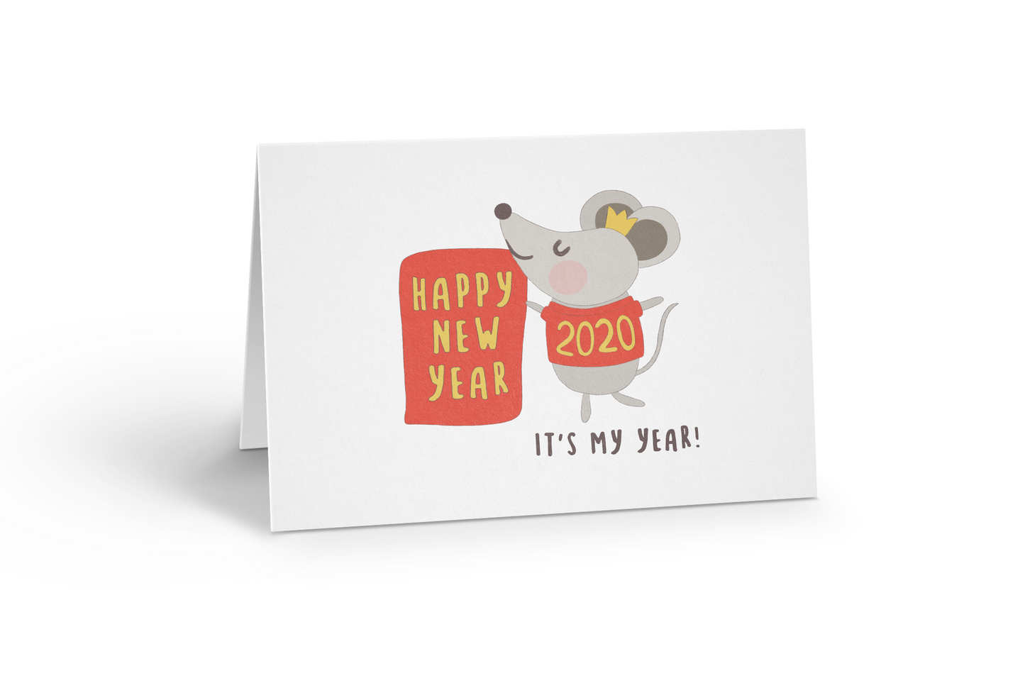 Chinese new year card, Lunar new year card, Happy new year card, Year of the Rat