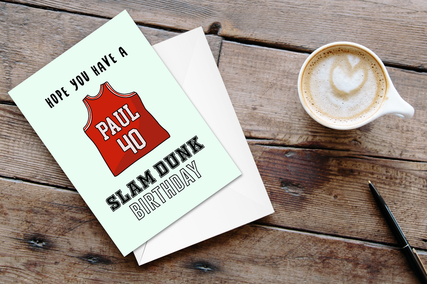 Personalized slam dunk birthday card