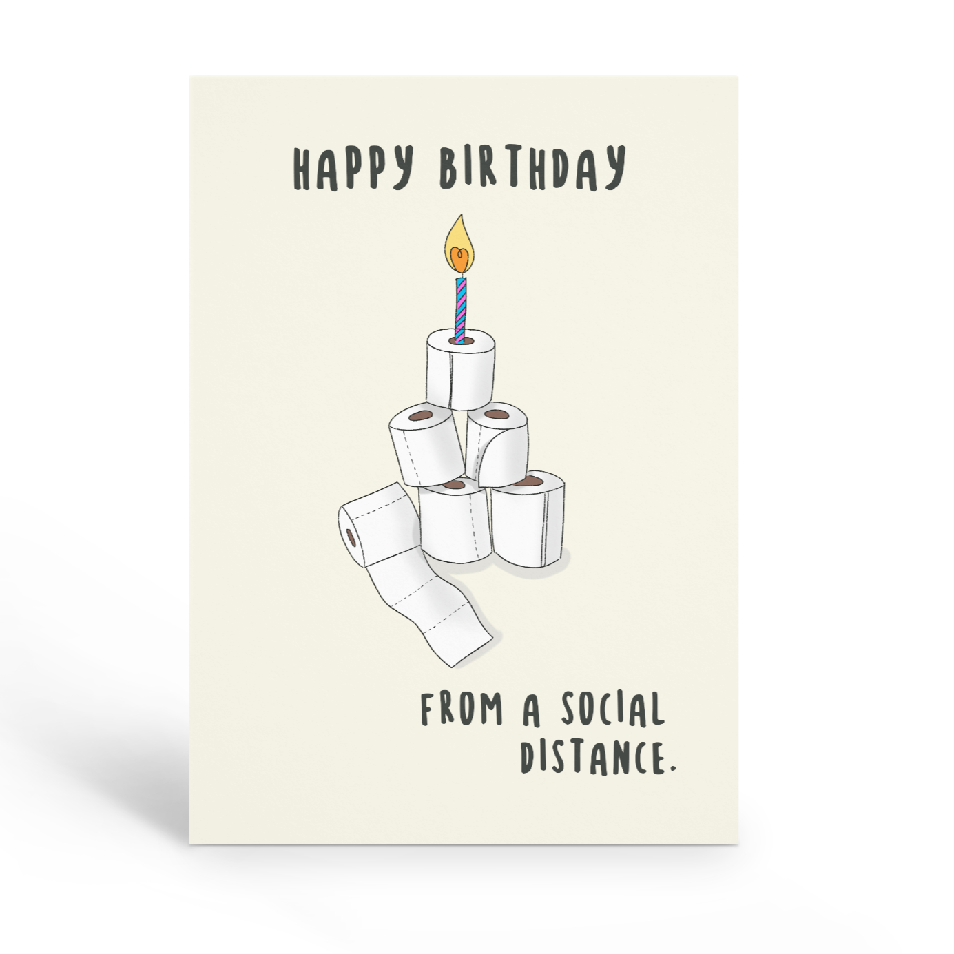 Toilet Paper Cake Happy Birthday Social Distancing Card