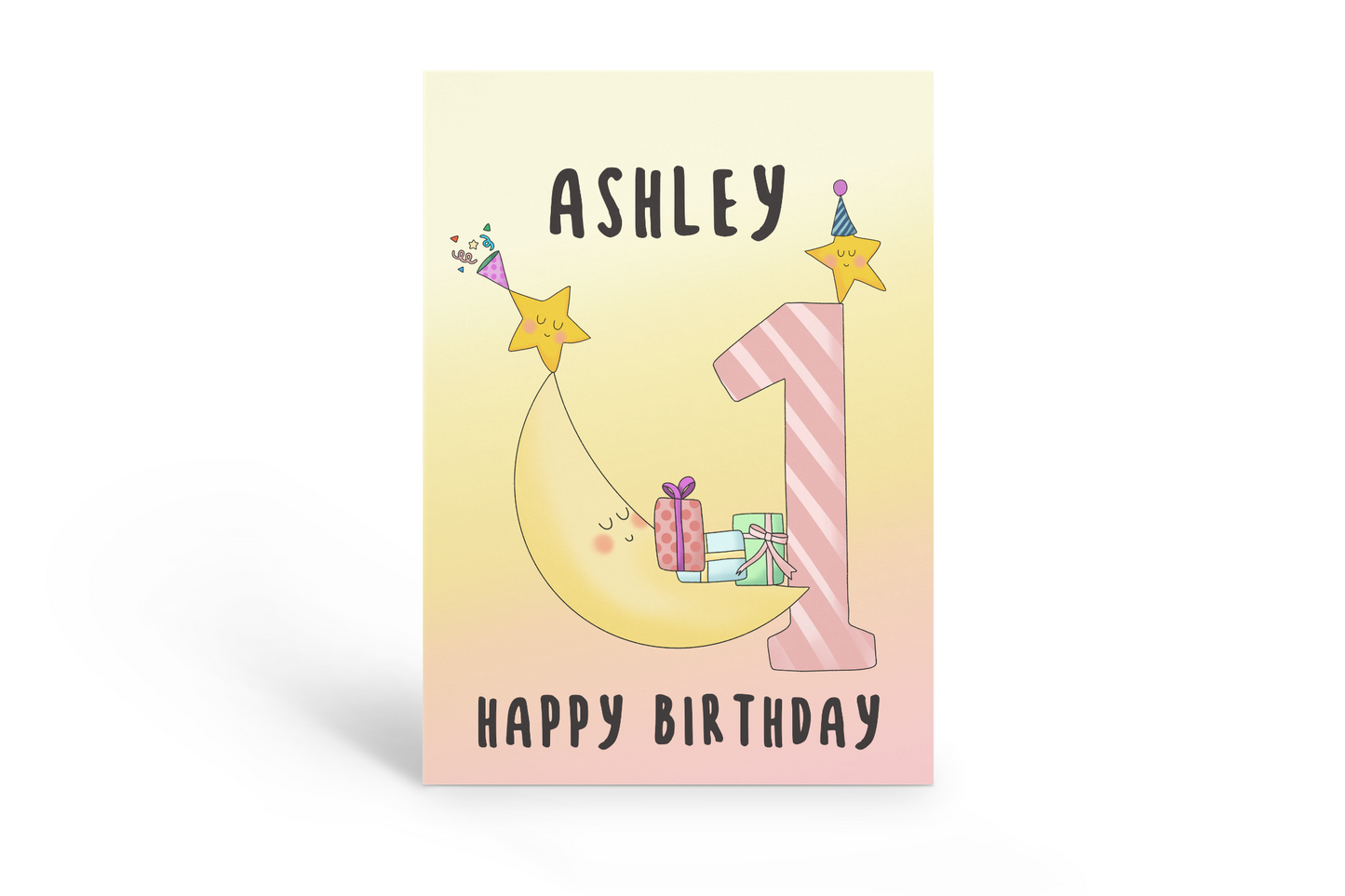 First Birthday Card for girls