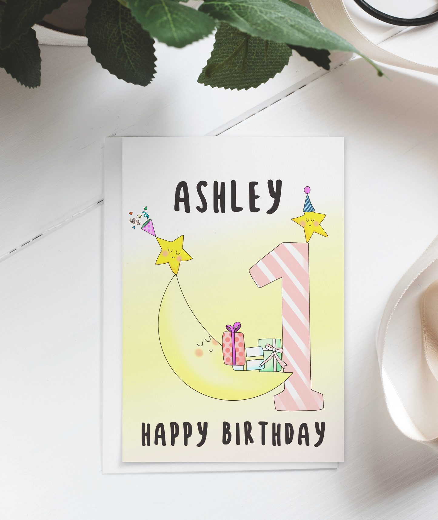 First Birthday Card for girls