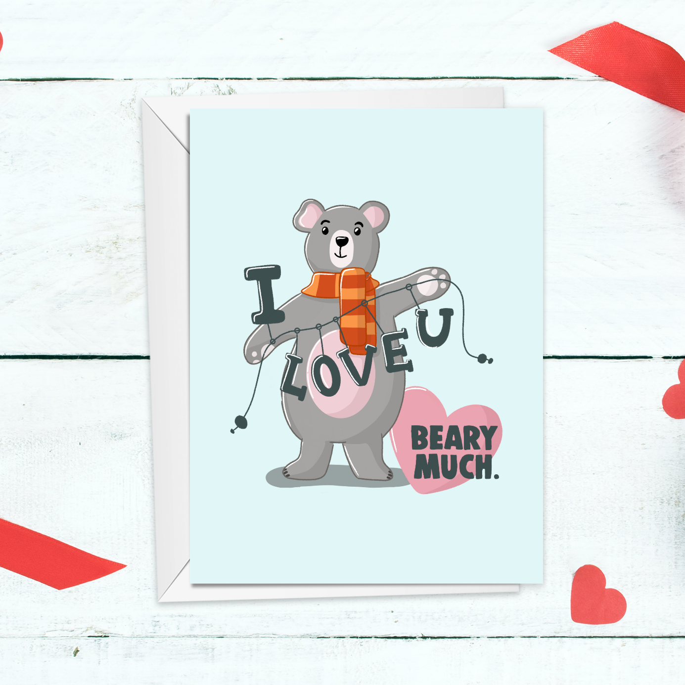 I love you beary much Anniversary Card