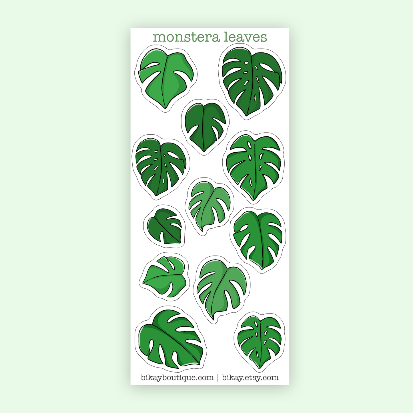 Monstera leaves stickers