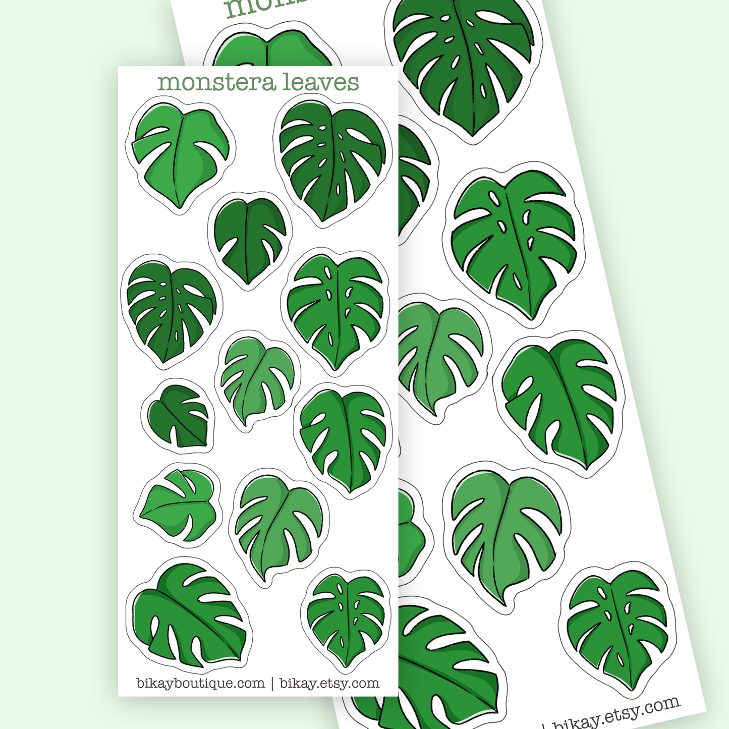 Monstera leaves stickers