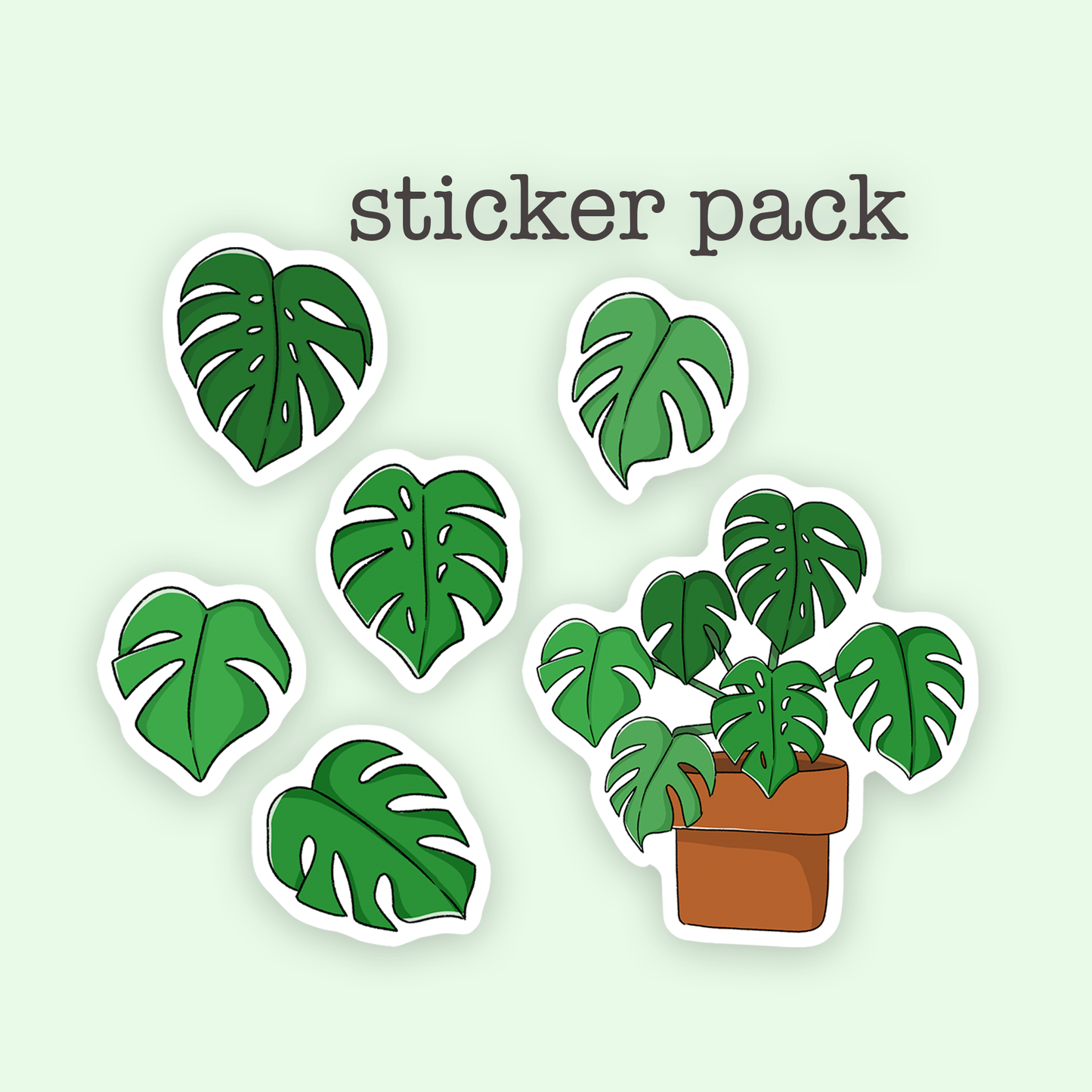 Monstera leaves Sticker Set