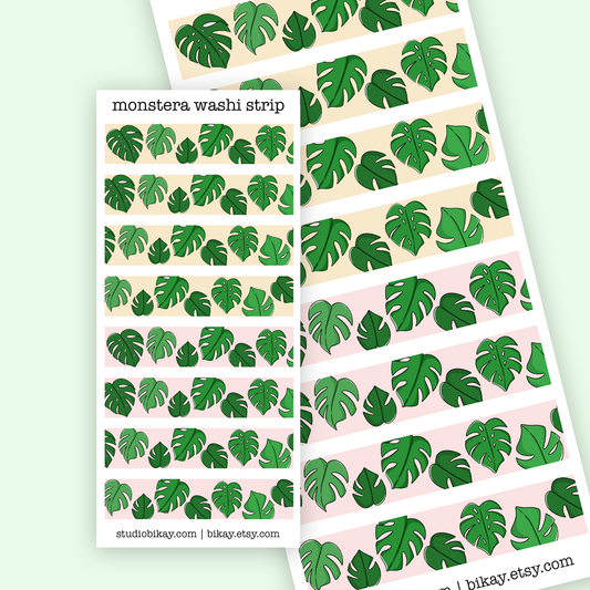 Monstera leaves washi stickers