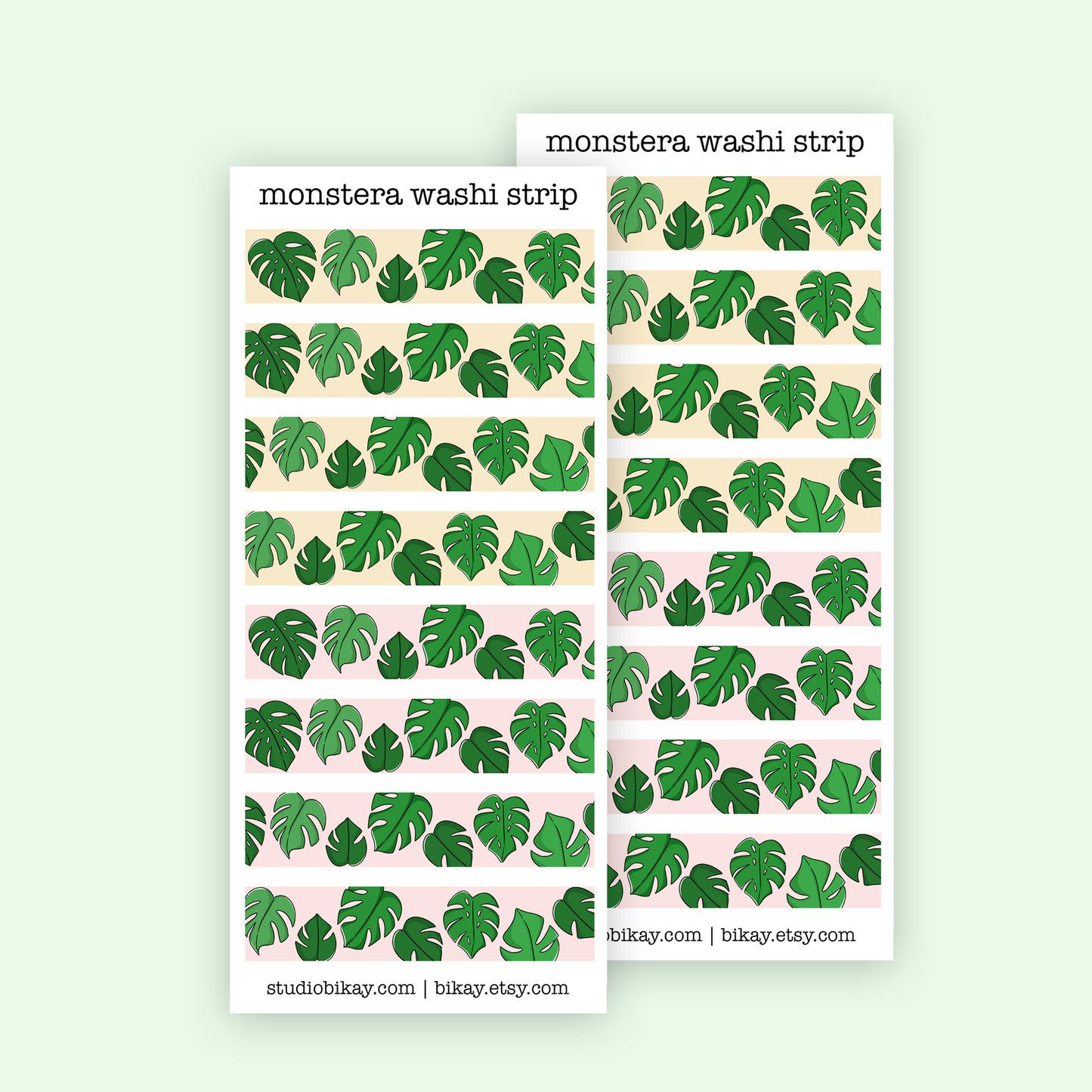 Monstera leaves washi stickers