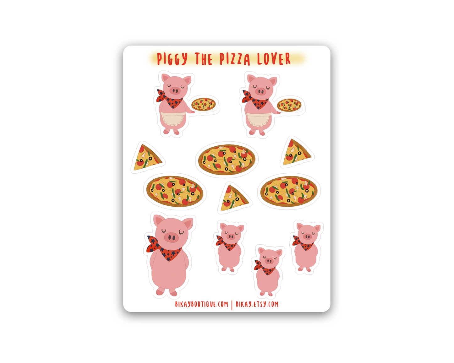 Piggy the Pizza Lover Sticker Sheet