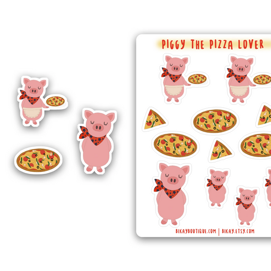 Piggy the Pizza Lover Sticker Sheet