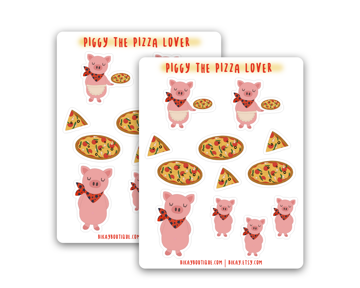 Piggy the Pizza Lover Sticker Sheet