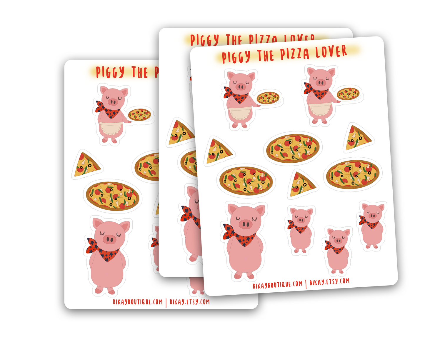 Piggy the Pizza Lover Sticker Sheet