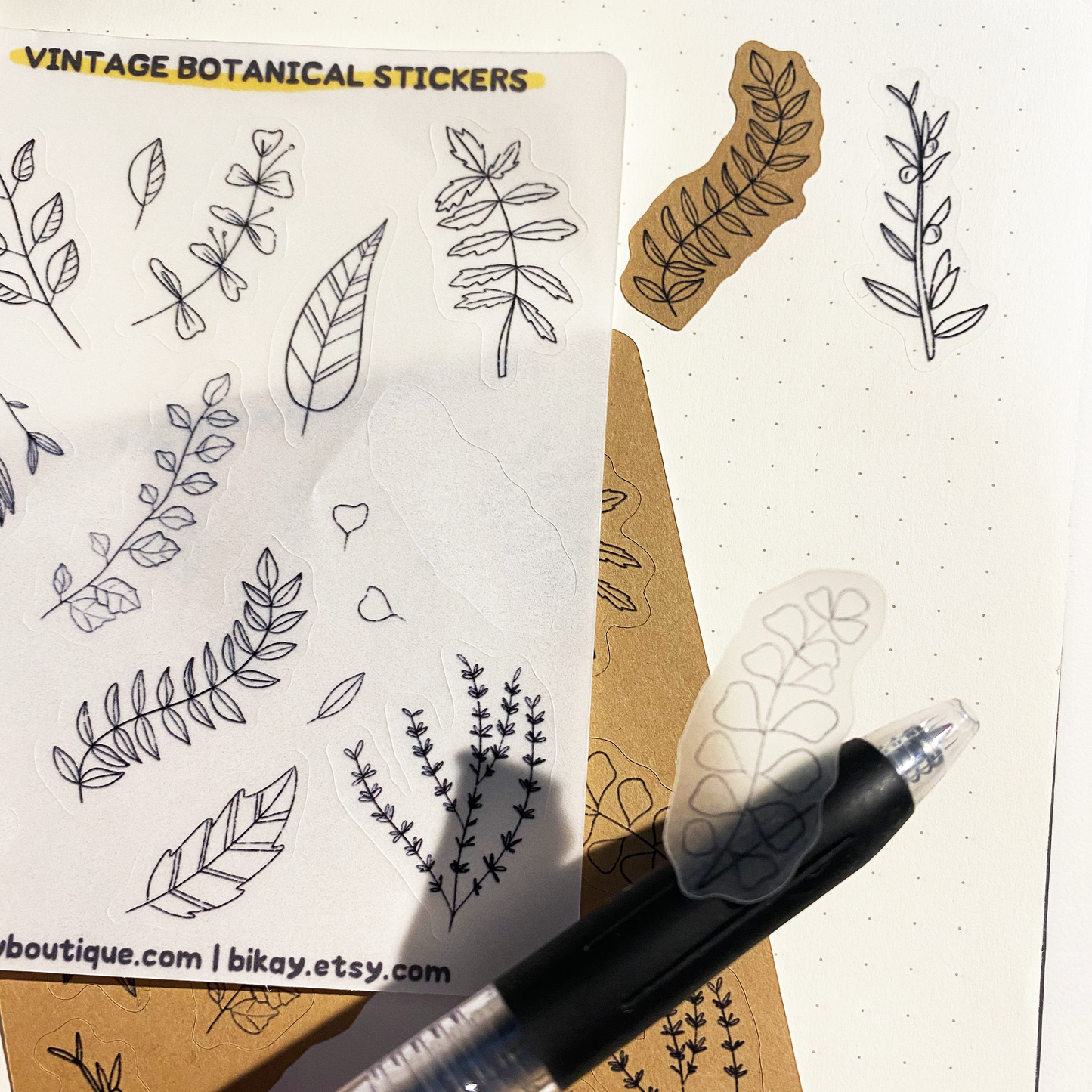 Vintage botanical stickers