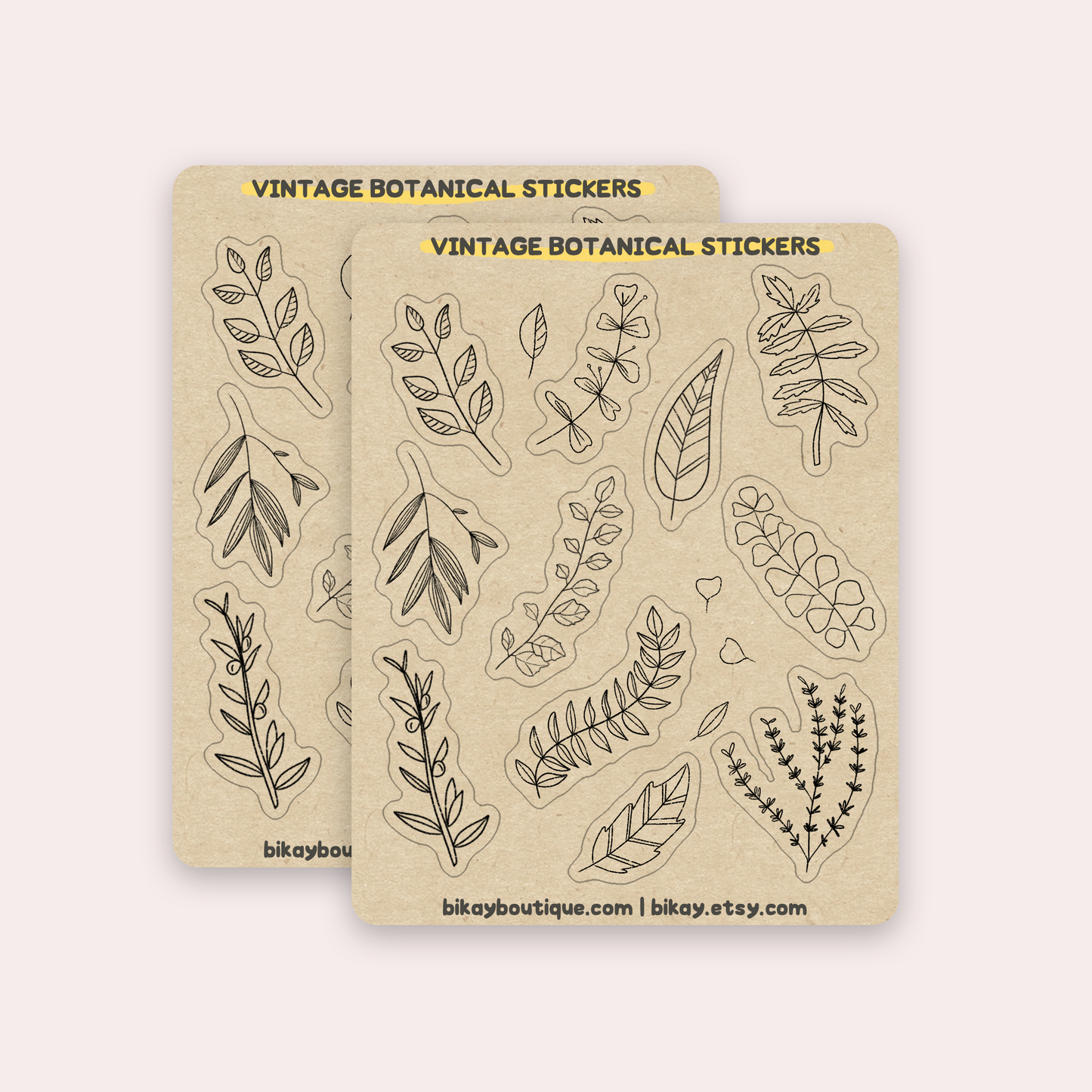 Vintage botanical stickers