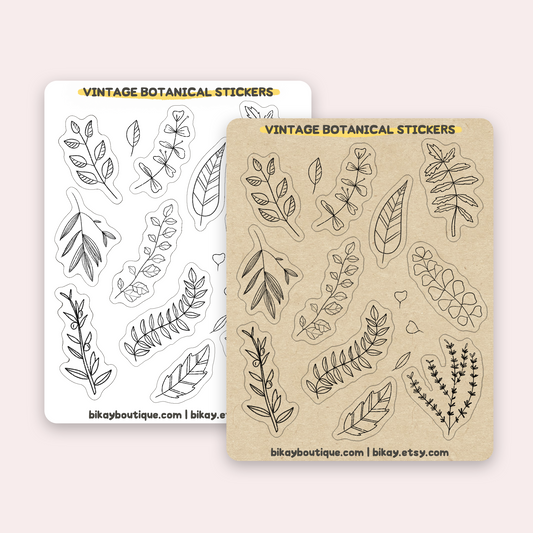 Vintage botanical stickers