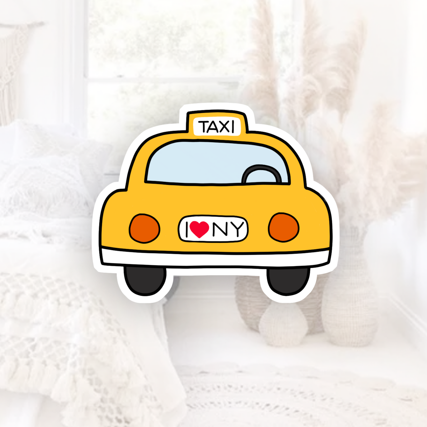 I love NY Yellow Taxy Vinyl Sticker